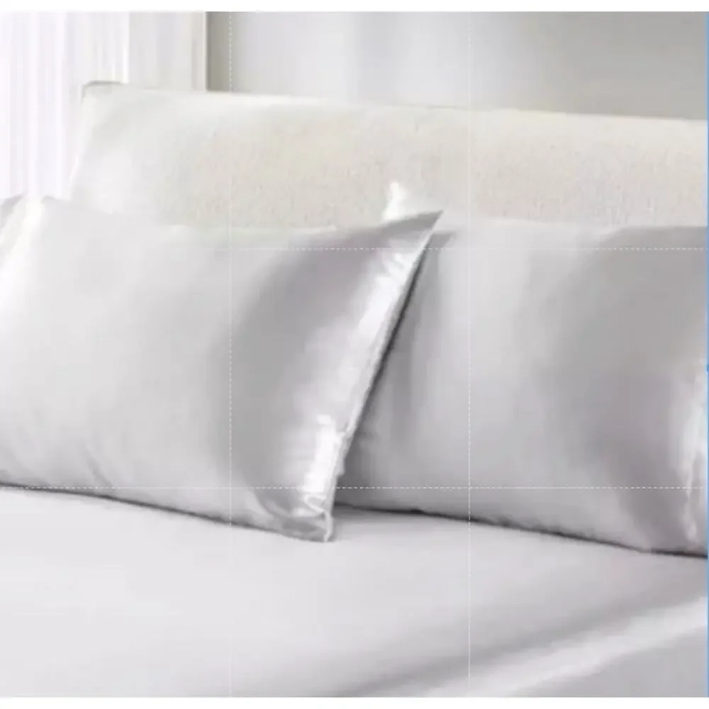 2 Pc Beautyrest STANDARD Satin Pillowcases SILVER Silky Therapeutic Hair‎ Skin